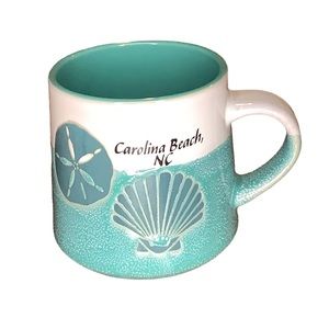 Carolina Beach North Carolina Shells Sand dollar Coffee Tea Mug Turquoise